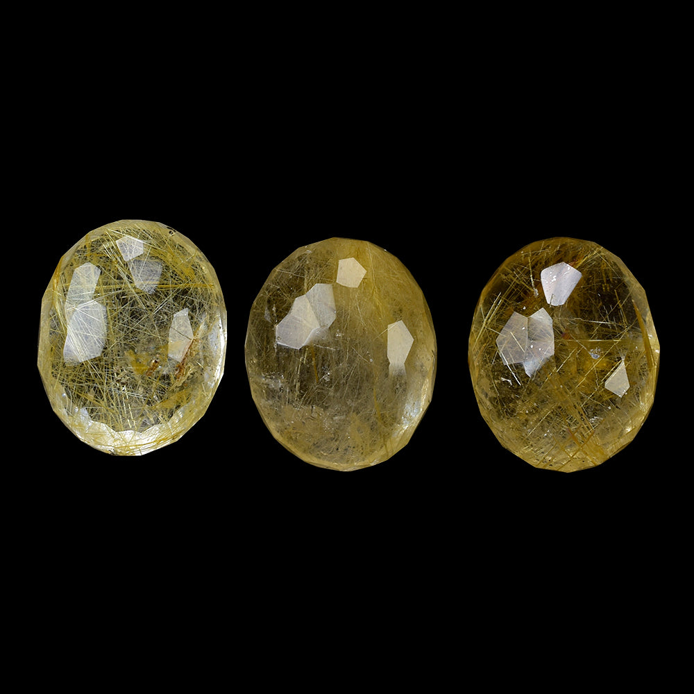GOLDEN RUTILE QUARTZ IRREGULAR FACET OLIVE 15X12MM 12.97 Cts.