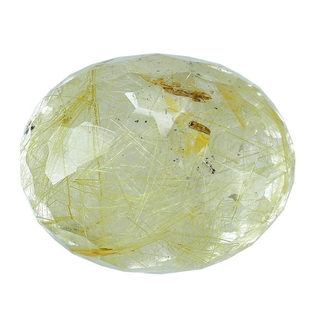 GOLDEN RUTILE QUARTZ IRREGULAR FACET OLIVE 15X12MM 12.97 Cts.