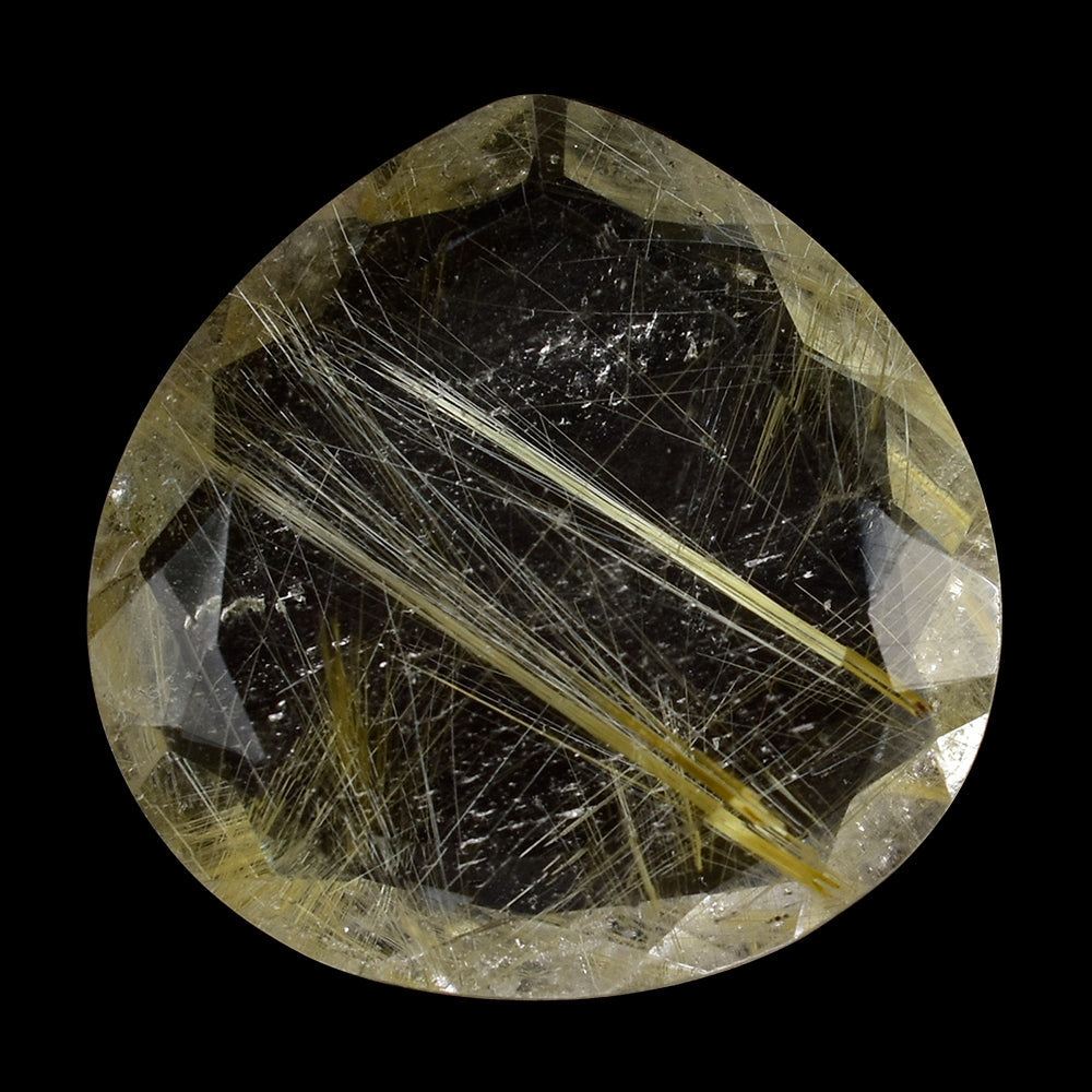 GOLDEN RUTILE QUARTZ BOTH SIDE TABLE CUT PEAR 22MM 17.95 Cts.