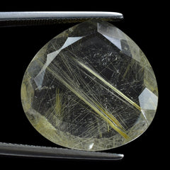 GOLDEN RUTILE QUARTZ BOTH SIDE TABLE CUT PEAR 22MM 17.95 Cts.