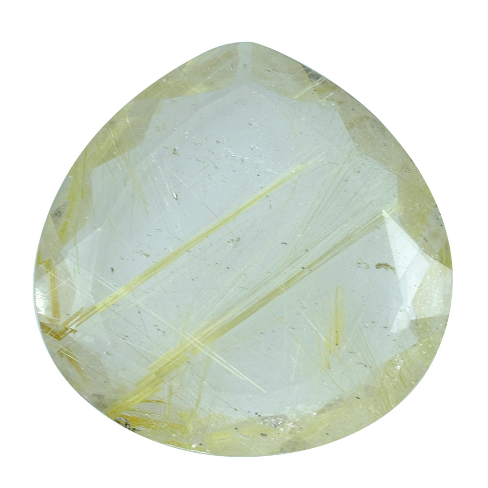 GOLDEN RUTILE QUARTZ BOTH SIDE TABLE CUT PEAR 22MM 17.95 Cts.