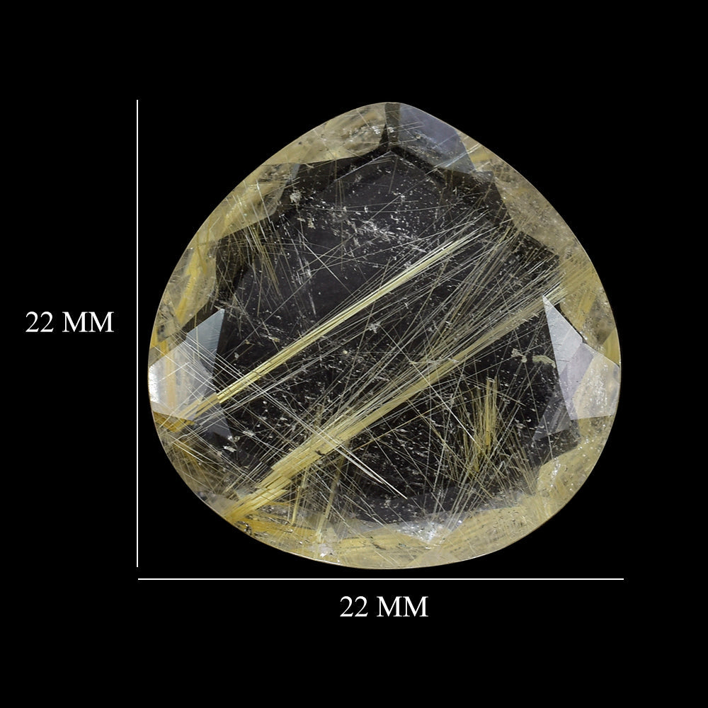 GOLDEN RUTILE QUARTZ BOTH SIDE TABLE CUT PEAR 22MM 17.95 Cts.