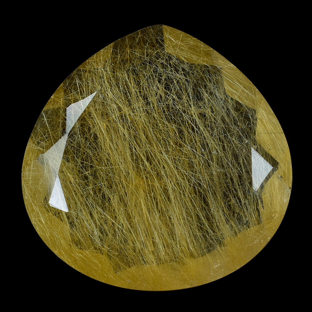 GOLDEN RUTILE QUARTZ BOTH SIDE TABLE CUT PEAR 22MM 18.45 Cts.