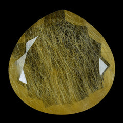 GOLDEN RUTILE QUARTZ BOTH SIDE TABLE CUT PEAR 22MM 18.45 Cts.