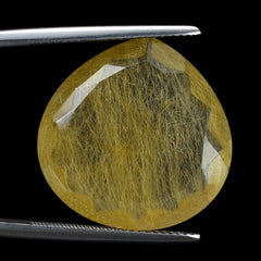 GOLDEN RUTILE QUARTZ BOTH SIDE TABLE CUT PEAR 22MM 18.45 Cts.
