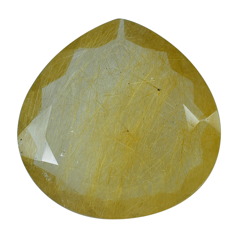 GOLDEN RUTILE QUARTZ BOTH SIDE TABLE CUT PEAR 22MM 18.45 Cts.