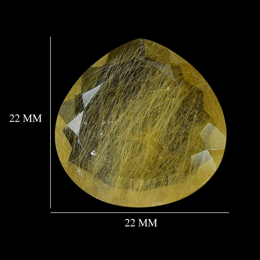 GOLDEN RUTILE QUARTZ BOTH SIDE TABLE CUT PEAR 22MM 18.45 Cts.