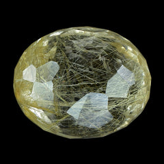 GOLDEN RUTILE QUARTZ IRREGULAR FACET OLIVE 15X12MM 13.59 Cts.