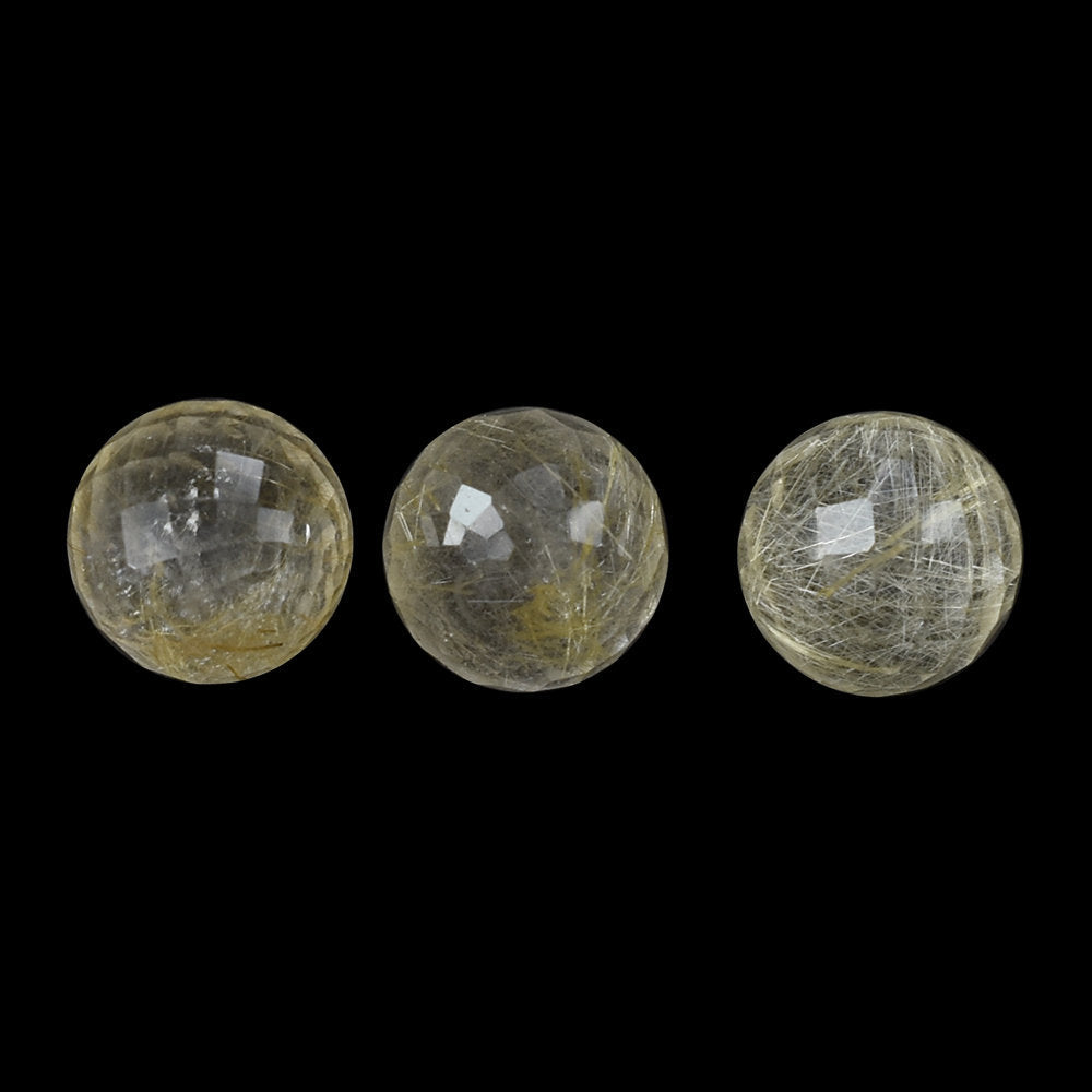 GOLDEN RUTILE QUARTZ FACET BALLS 8MM 5.66 Cts.