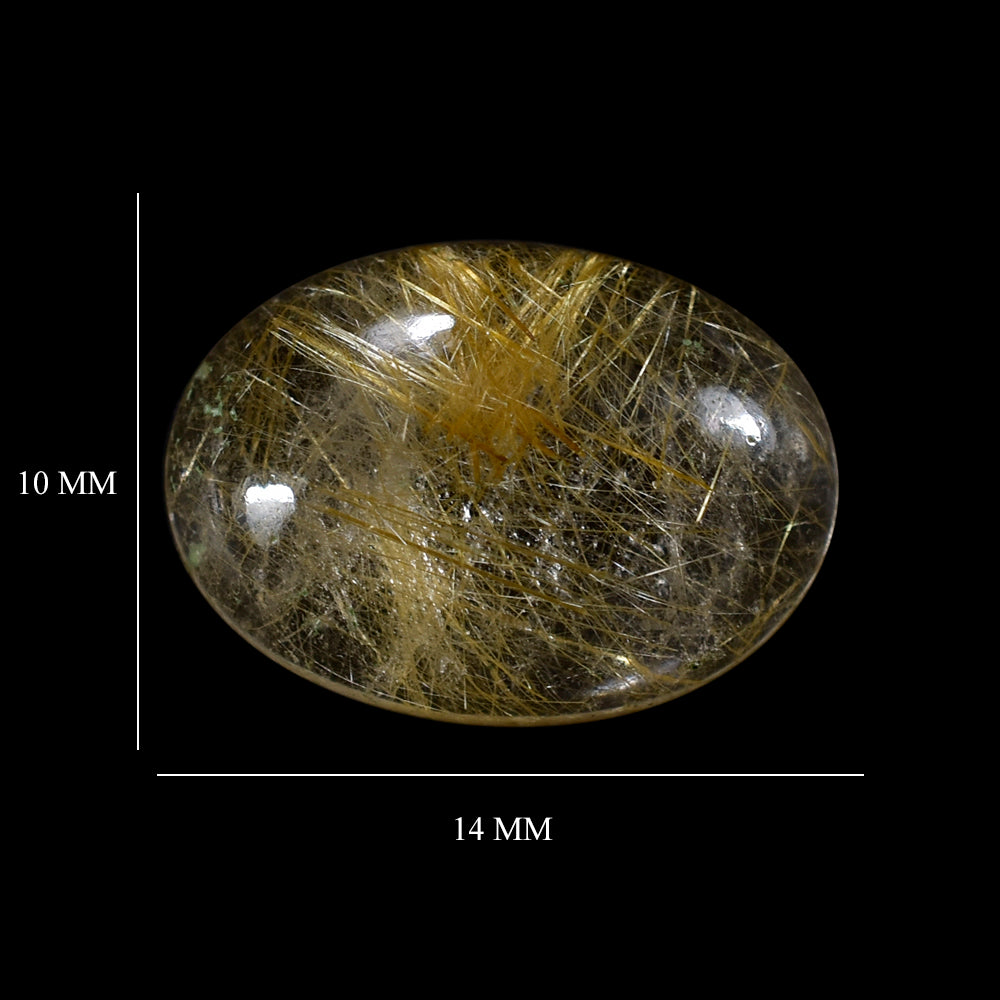 GOLDEN RUTILE QUARTZ OVAL CAB 14X10MM 5.04 Cts.