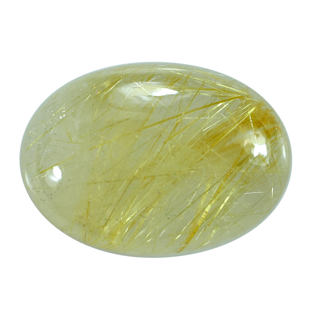 GOLDEN RUTILE QUARTZ OVAL CAB 14X10MM (GOLDEN/MANY RUTILE SOME INCLUSIONS)5.05 Cts.