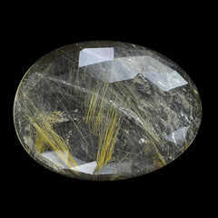 GOLDEN RUTILE QUARTZ ROSE CUT OVAL CAB 28X22.50MM 18.49 Cts.