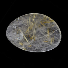 GOLDEN RUTILE QUARTZ ROSE CUT FANCY CAB 35X25MM 22.15 Cts.