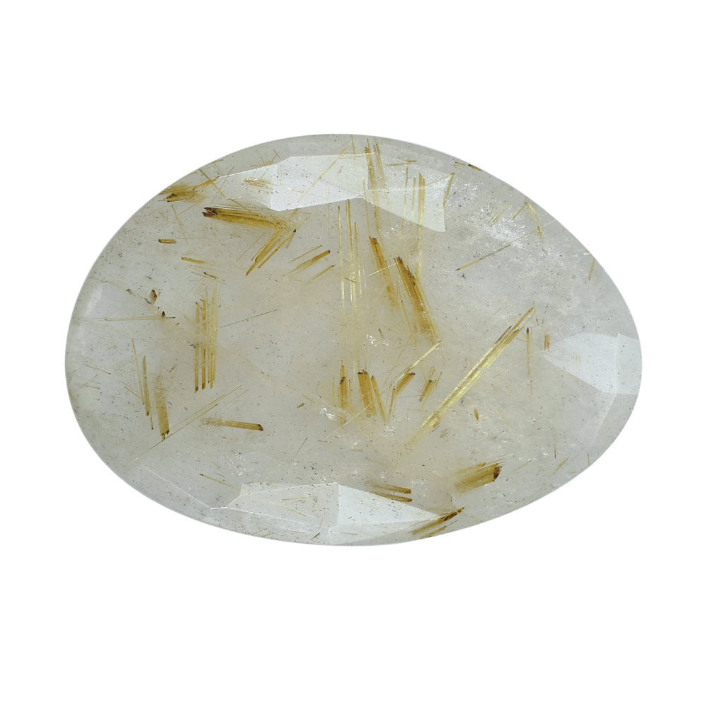 GOLDEN RUTILE QUARTZ ROSE CUT FANCY CAB 35X25MM 22.15 Cts.