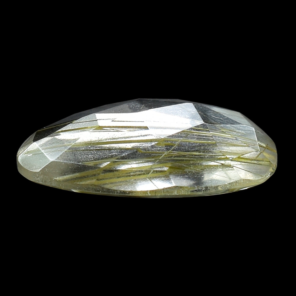 GOLDEN RUTILE QUARTZ ROSE CUT FANCY CAB 15.50X12.50MM 4.79 Cts.