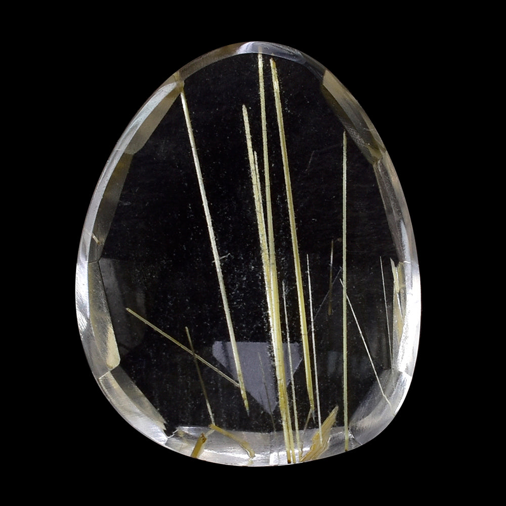 GOLDEN RUTILE QUARTZ ROSE CUT FANCY CAB 15.50X12.50MM 4.79 Cts.