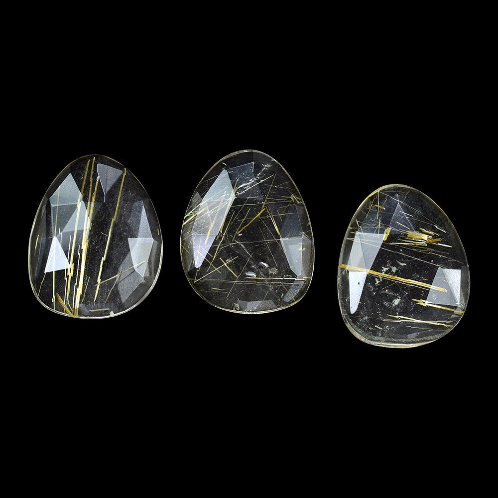 GOLDEN RUTILE QUARTZ ROSE CUT FANCY CAB 15.50X12.50MM 4.79 Cts.