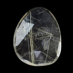 GOLDEN RUTILE QUARTZ ROSE CUT FANCY BRIOLETTE 15.50X12.50MM 4.6 Cts.