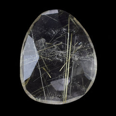 GOLDEN RUTILE QUARTZ ROSE CUT FANCY BRIOLETTE 15.50X12.50MM 4.6 Cts.
