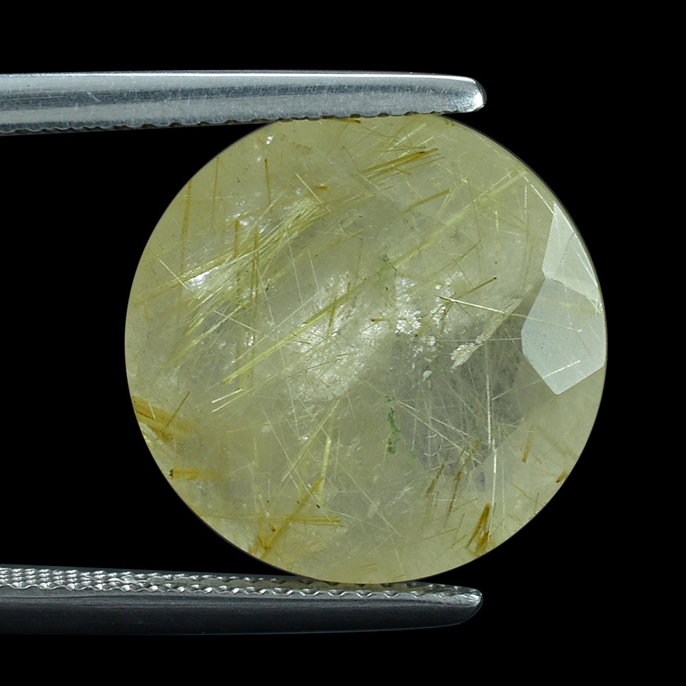 GOLDEN RUTILE QUARTZ CUT ROUND 15MM 8.98 Cts.