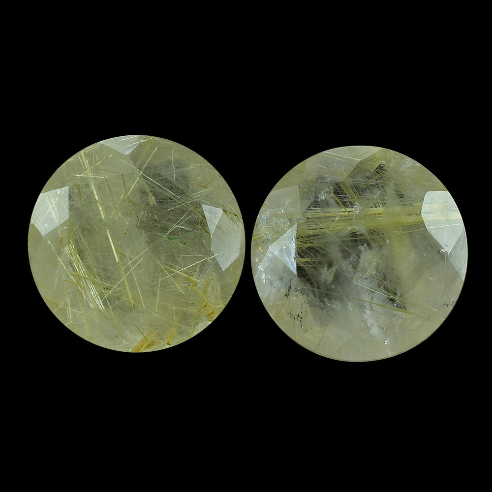GOLDEN RUTILE QUARTZ CUT ROUND 15MM 8.98 Cts.