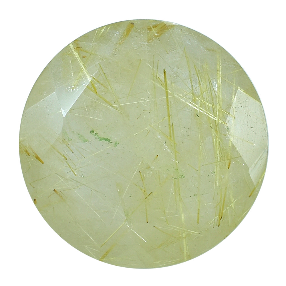 GOLDEN RUTILE QUARTZ CUT ROUND 15MM 8.98 Cts.
