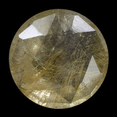 GOLDEN RUTILE QUARTZ ROSE CUT ROUND 14MM 7.85 Cts.