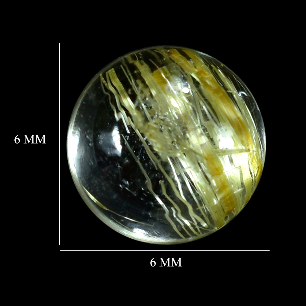 GOLDEN RUTILE QUARTZ ROUND CAB (SUPER) 6MM 0.99 Cts.