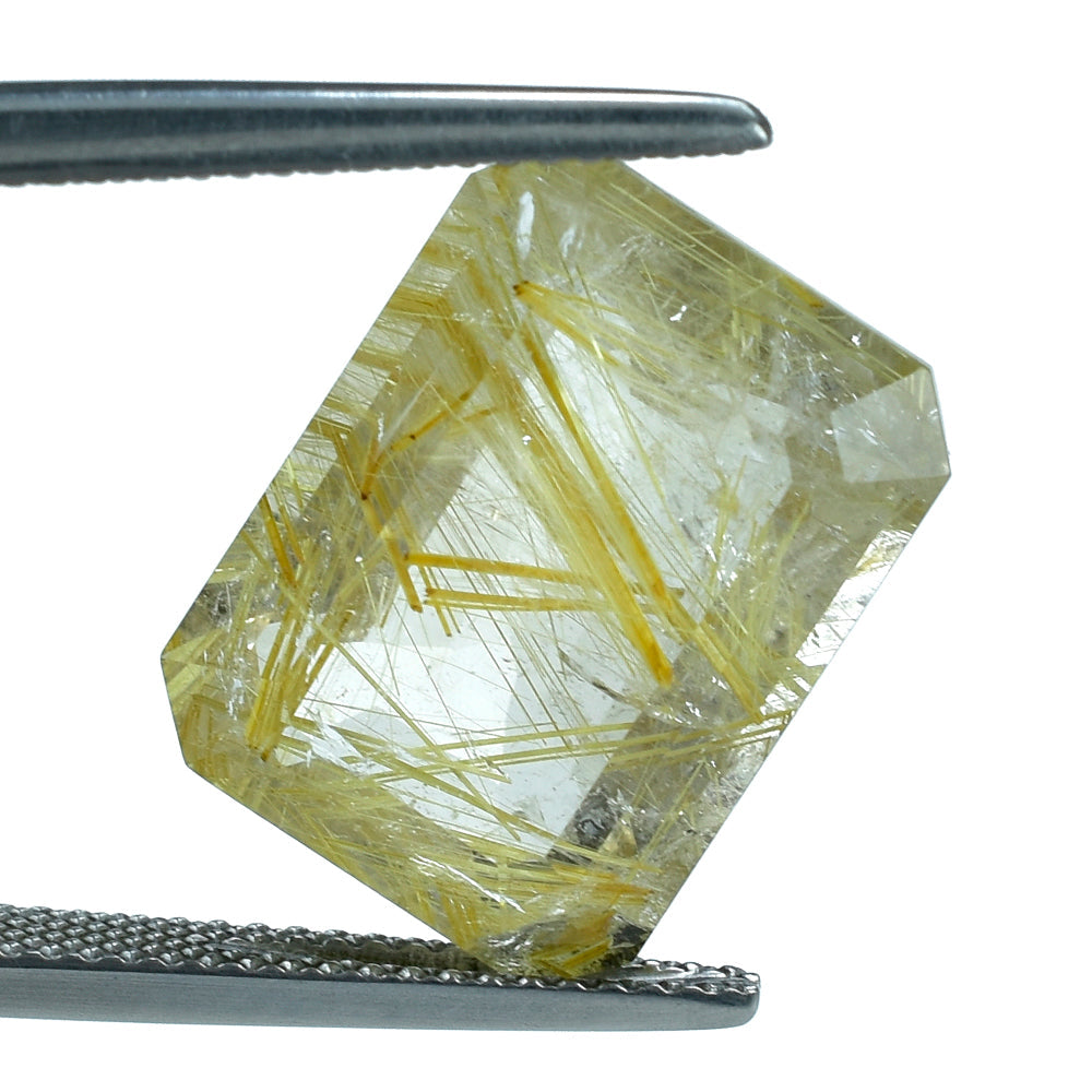 GOLDEN RUTILE QUARTZ CUT OCTAGON 16X12MM 10.72 Cts.