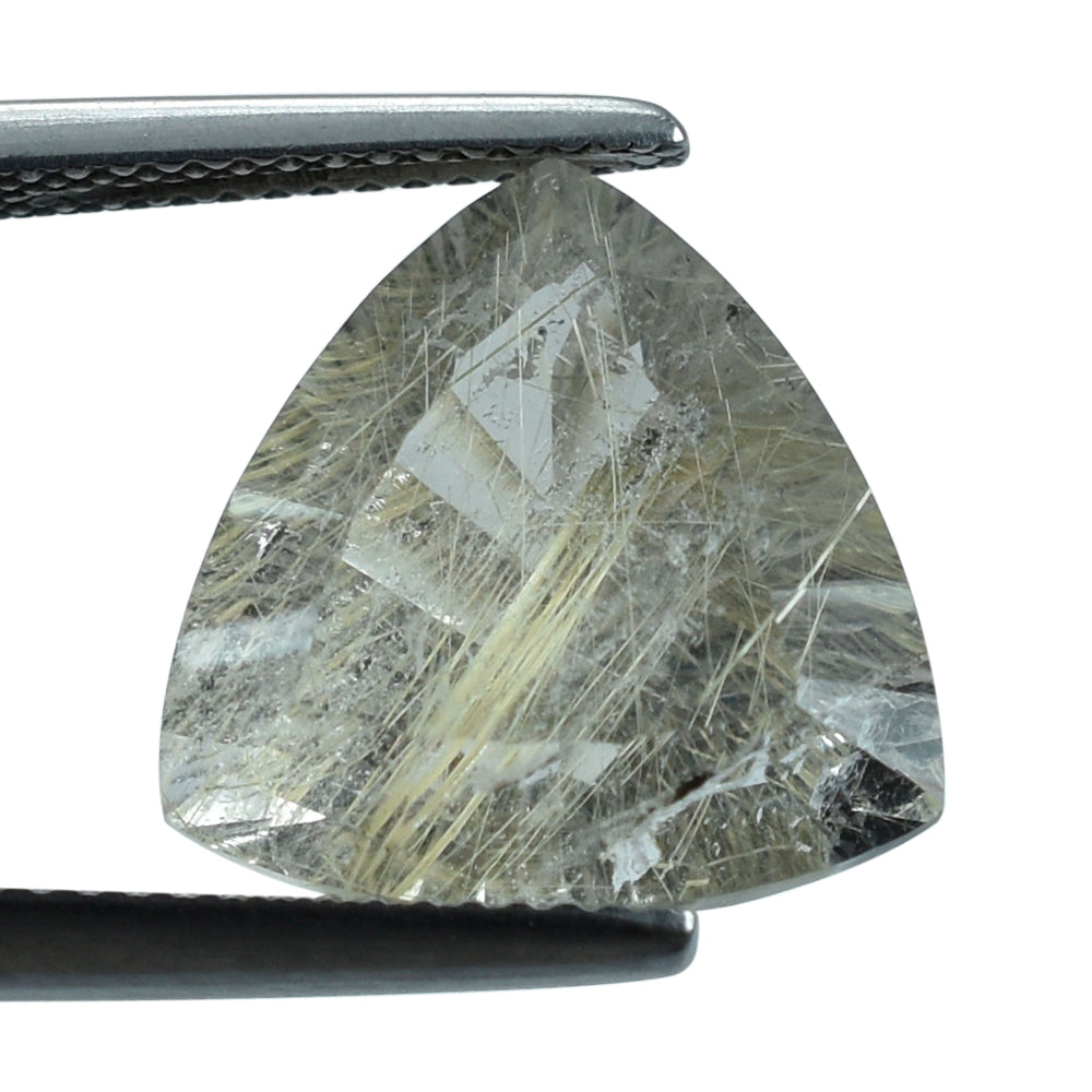 GOLDEN RUTILE QUARTZ CONCAVE CUT TRILLION 14MM 8.40 Cts.