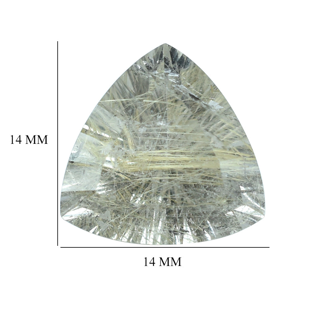 GOLDEN RUTILE QUARTZ CONCAVE CUT TRILLION 14MM 8.40 Cts.