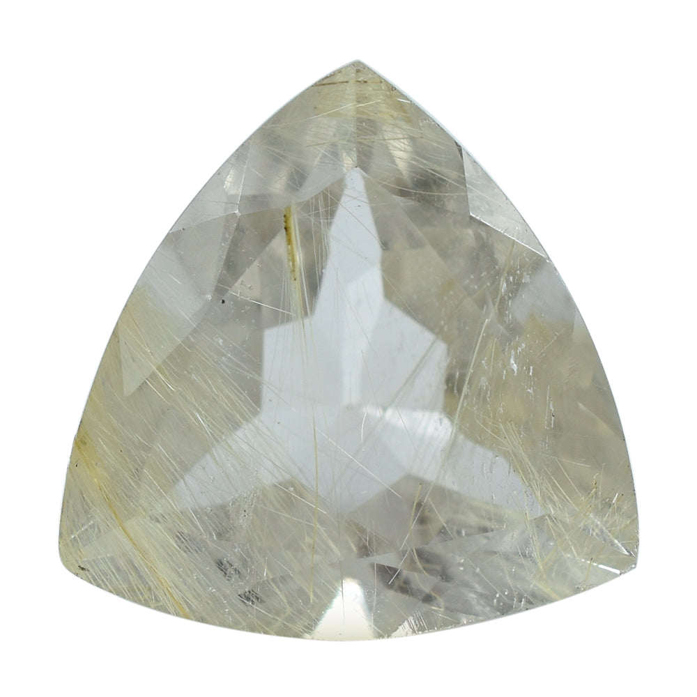 GOLDEN RUTILE QUARTZ CUT TRILLION 14MM 8.18 Cts.