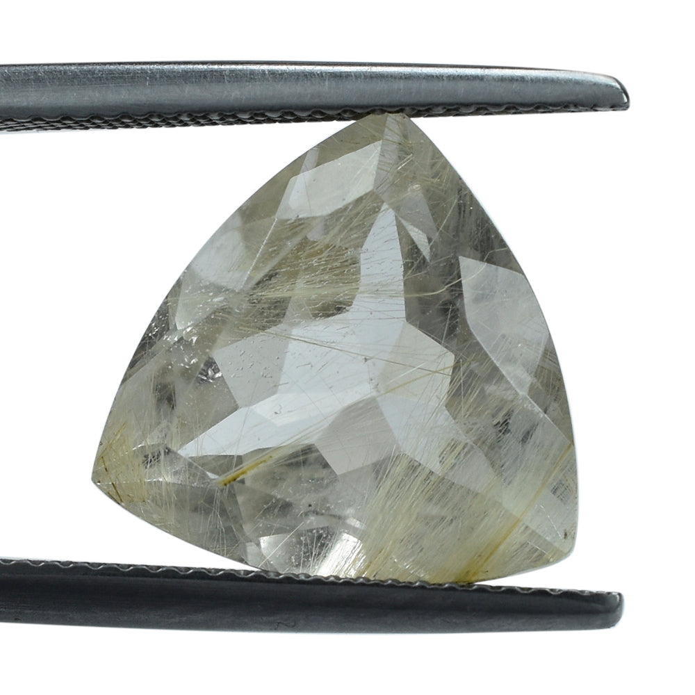 GOLDEN RUTILE QUARTZ CUT TRILLION 14MM 8.18 Cts.