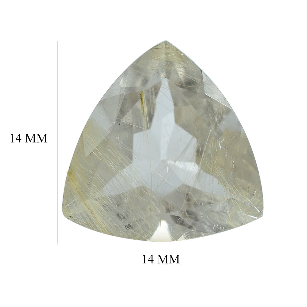 GOLDEN RUTILE QUARTZ CUT TRILLION 14MM 8.18 Cts.