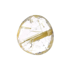 GOLDEN RUTILE QUARTZ BOTH SIDE TABLE CUT TRILLIONISH 9X8.30MM 1.90 Cts.