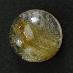 GOLDEN RUTILE QUARTZ PLAIN ROUND CAB 14MM 10.90 Cts.