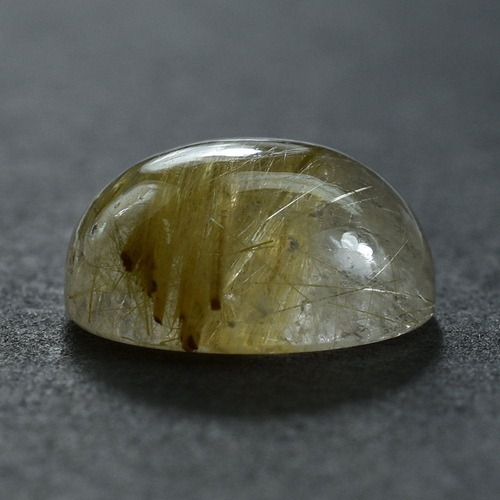 GOLDEN RUTILE QUARTZ PLAIN ROUND CAB 14MM 10.90 Cts.