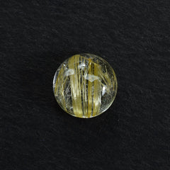 GOLDEN RUTILE QUARTZ PLAIN ROUND CAB 6MM 0.87 Cts.