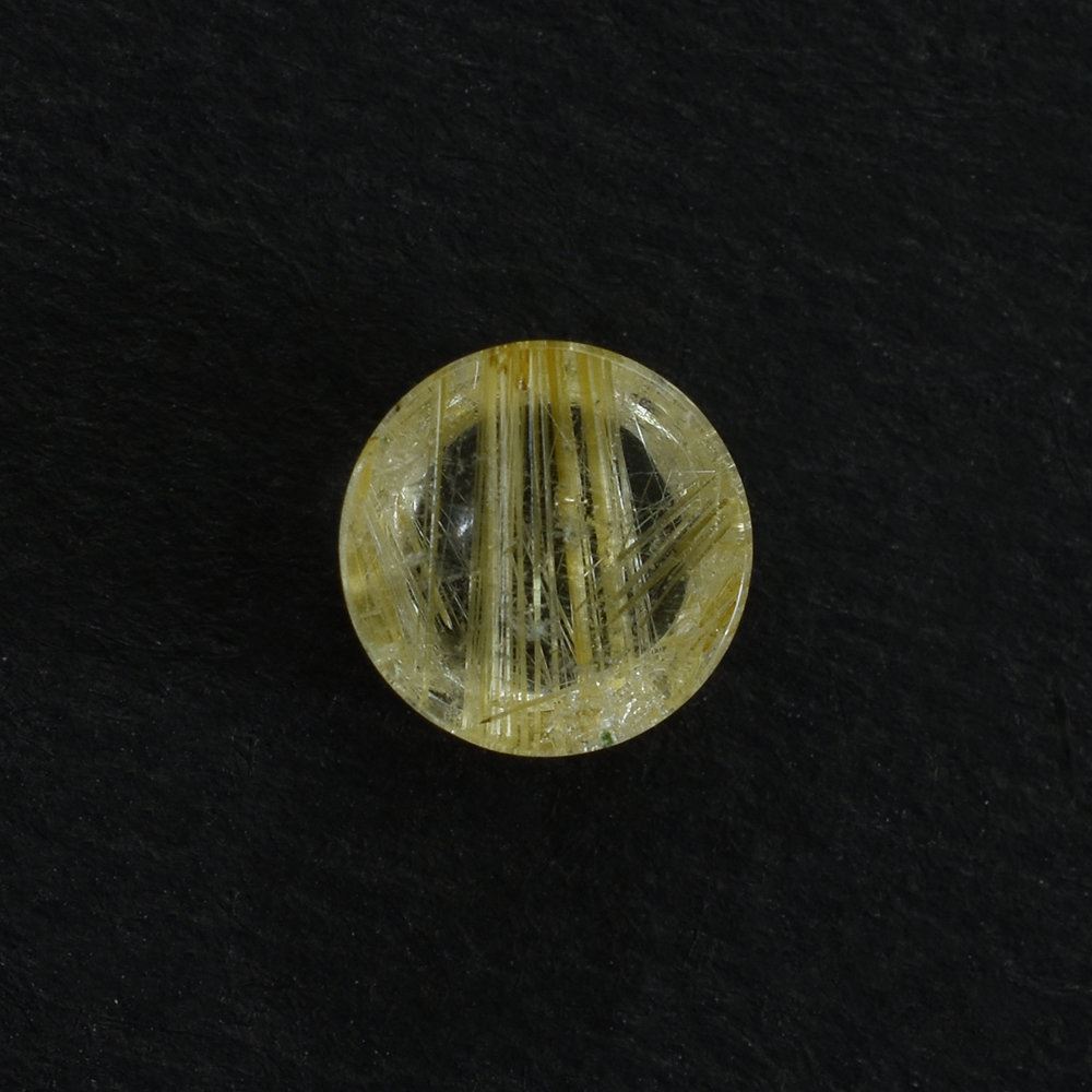 GOLDEN RUTILE QUARTZ PLAIN ROUND CAB 6MM 0.87 Cts.
