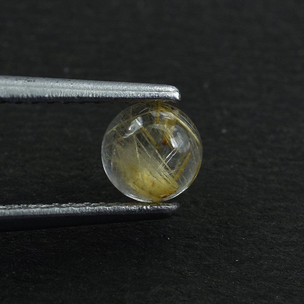 GOLDEN RUTILE QUARTZ PLAIN ROUND CAB 5MM 0.49 Cts.
