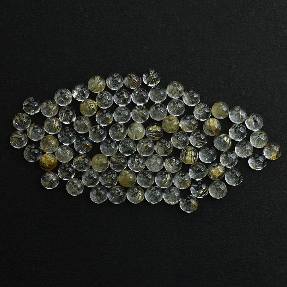 GOLDEN RUTILE QUARTZ PLAIN ROUND CAB 5MM 0.49 Cts.