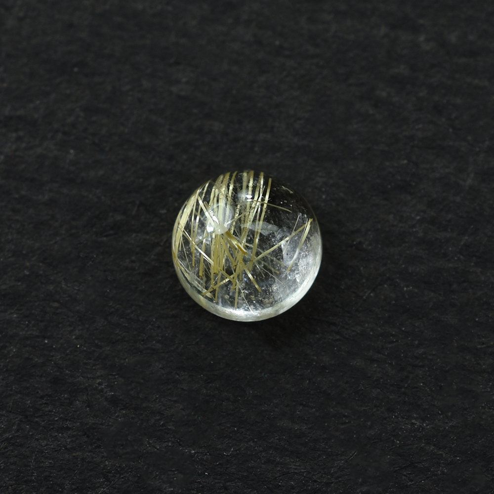 GOLDEN RUTILE QUARTZ PLAIN ROUND CAB 4MM 0.26 Cts.