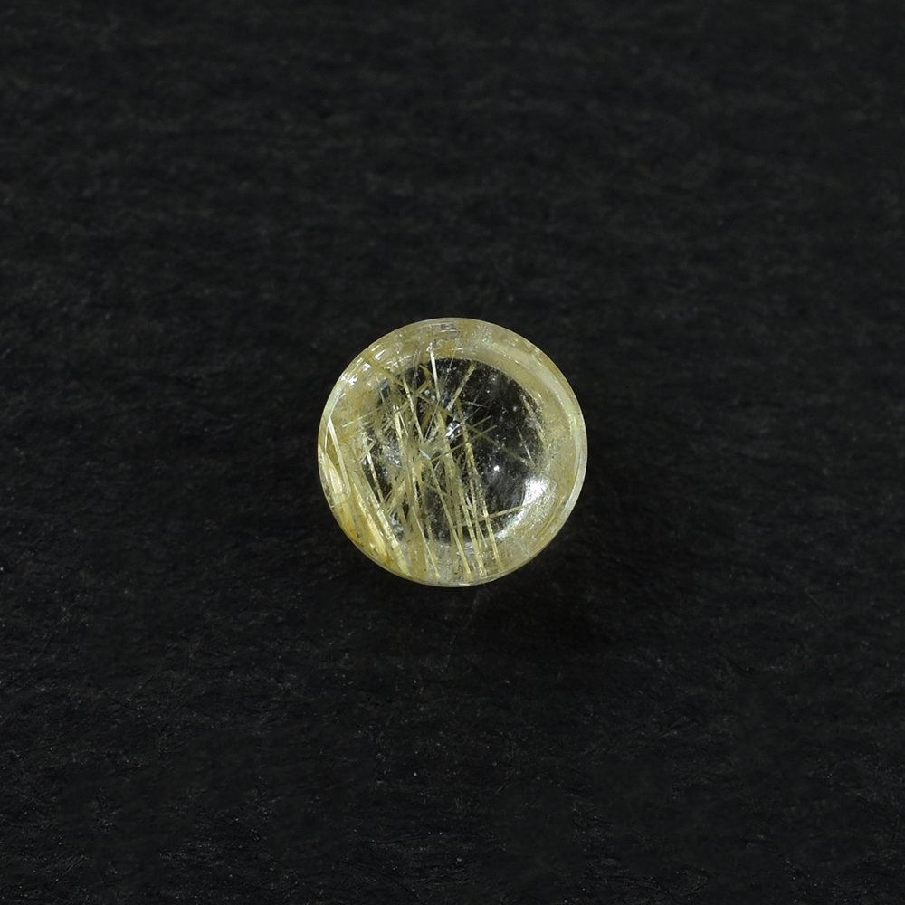 GOLDEN RUTILE QUARTZ PLAIN ROUND CAB 4MM 0.26 Cts.