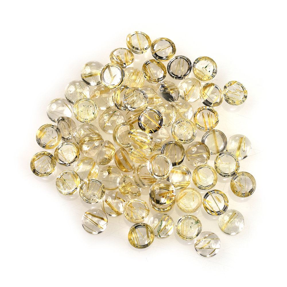 GOLDEN RUTILE QUARTZ PLAIN ROUND CAB 4MM 0.26 Cts.