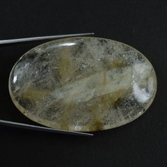 GOLDEN RUTILE QUARTZ LENTIL OVAL 61X40MM 237.45 Cts.