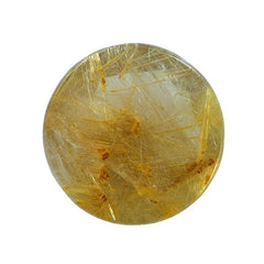 GOLDEN RUTILE QUARTZ IRREGULAR FACETED OVAL CAB (GOLDEN RUTILES)(2ND) 15.50X15.50 MM 11.68 Cts.