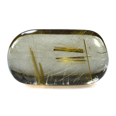 GOLDEN RUTILE QUARTZ PLAIN LENTIL OVAL (RUTILES)(BROWN OILISH) 42.00X23.00MM 151.00 Cts.