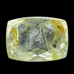 GOLDEN RUTILE QUARTZ CHECKER CUSHION CAB 18X13MM 14.00 Cts.