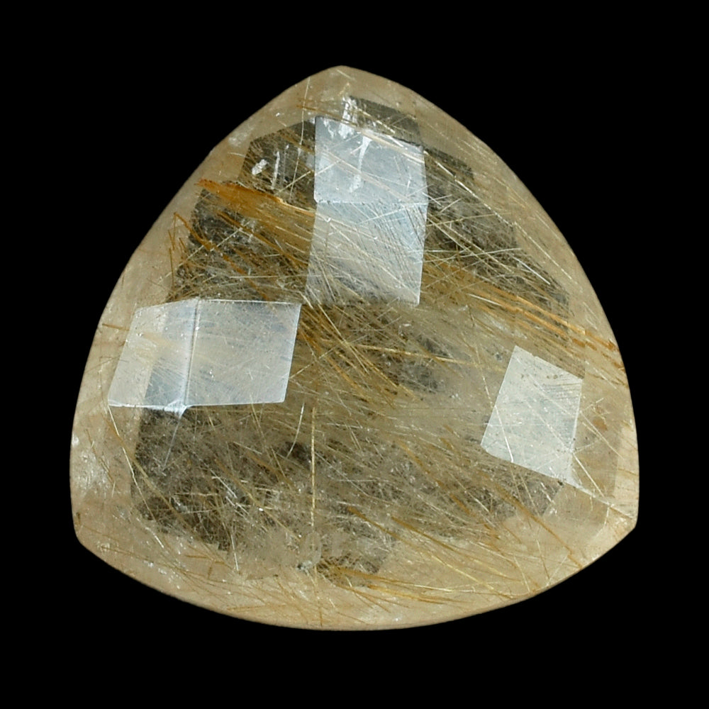 GOLDEN RUTILE QUARTZ BRIOLETTE TRILLION 14MM 7.85 Cts.