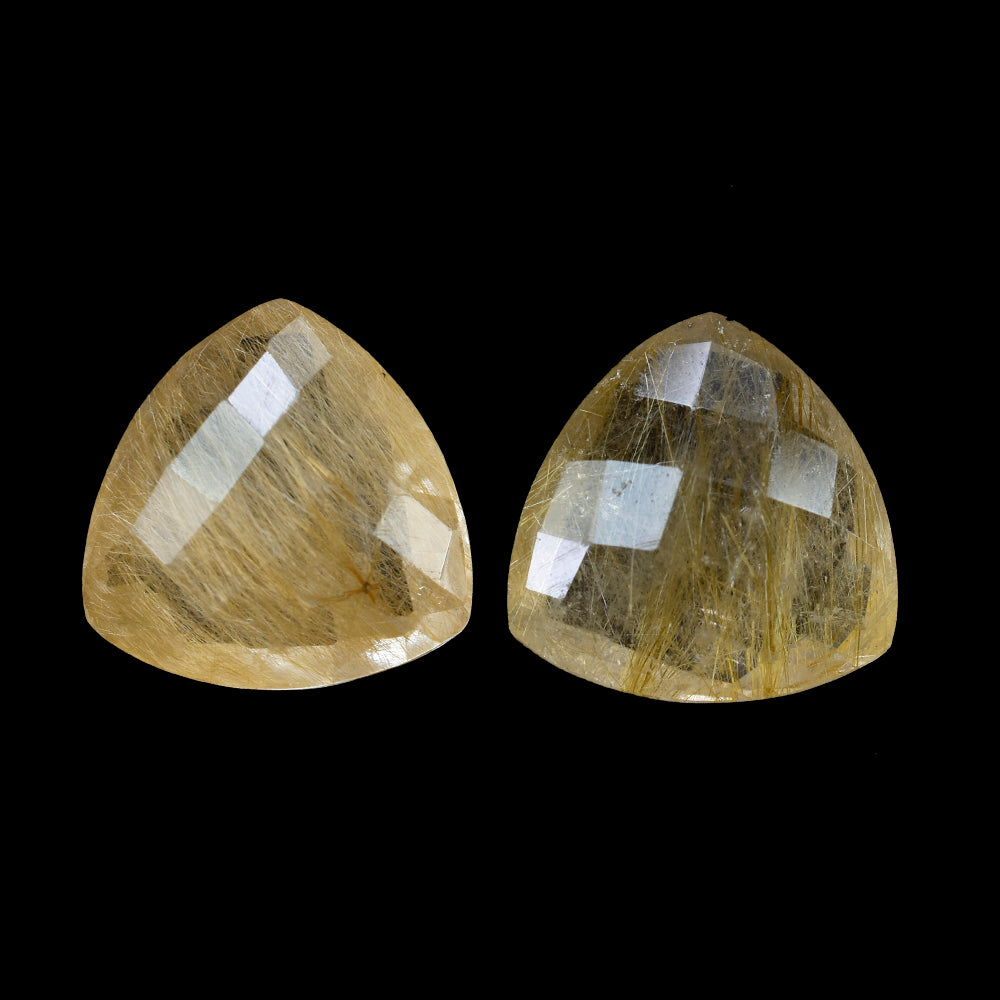 GOLDEN RUTILE QUARTZ BRIOLETTE TRILLION 14MM 7.85 Cts.